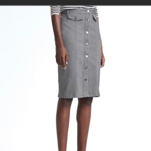 Grey Banana Republic denim button front skirt